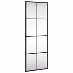 vidaXL Wall Mirror Hallway Makeup Mirror Hanging Mirror Black Rectangle Iron - 30 x 80 cm