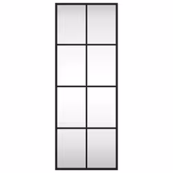 vidaXL Wall Mirror Hallway Makeup Mirror Hanging Mirror Black Rectangle Iron - 30 x 80 cm