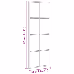 vidaXL Wall Mirror Hallway Makeup Mirror Hanging Mirror Black Rectangle Iron - 30 x 80 cm