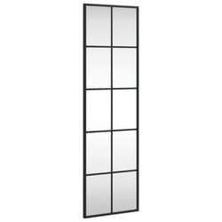 vidaXL Wall Mirror Hallway Makeup Mirror Hanging Mirror Black Rectangle Iron - 30 x 100 cm