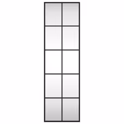 vidaXL Wall Mirror Hallway Makeup Mirror Hanging Mirror Black Rectangle Iron - 30 x 100 cm