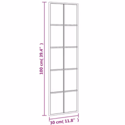 vidaXL Wall Mirror Hallway Makeup Mirror Hanging Mirror Black Rectangle Iron - 30 x 100 cm - Additional view 7