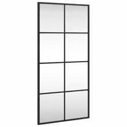 vidaXL Wall Mirror Hallway Makeup Mirror Hanging Mirror Black Rectangle Iron - 40 x 80 cm