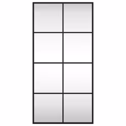 vidaXL Wall Mirror Hallway Makeup Mirror Hanging Mirror Black Rectangle Iron - 40 x 80 cm
