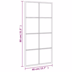 vidaXL Wall Mirror Hallway Makeup Mirror Hanging Mirror Black Rectangle Iron - 40 x 80 cm