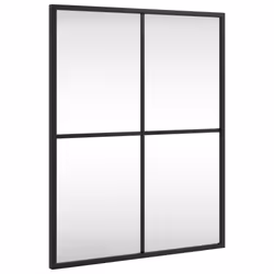 vidaXL Wall Mirror Hallway Makeup Mirror Hanging Mirror Black Rectangle Iron - 40 x 50 cm