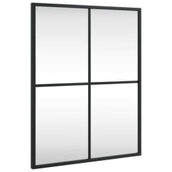 vidaXL Wall Mirror Hallway Makeup Mirror Hanging Mirror Black Rectangle Iron - 40 x 50 cm