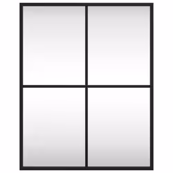 vidaXL Wall Mirror Hallway Makeup Mirror Hanging Mirror Black Rectangle Iron - 40 x 50 cm