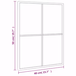 vidaXL Wall Mirror Hallway Makeup Mirror Hanging Mirror Black Rectangle Iron - 40 x 50 cm