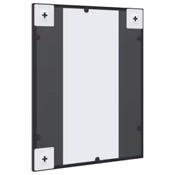 vidaXL Wall Mirror Hallway Makeup Mirror Hanging Mirror Black Rectangle Iron - 40 x 50 cm - Additional view 4