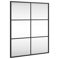 vidaXL Wall Mirror Hallway Makeup Mirror Hanging Mirror Black Rectangle Iron - 50 x 60 cm