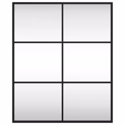 vidaXL Wall Mirror Hallway Makeup Mirror Hanging Mirror Black Rectangle Iron - 50 x 60 cm