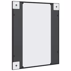 vidaXL Wall Mirror Hallway Makeup Mirror Hanging Mirror Black Rectangle Iron - 50 x 60 cm - Additional view 4