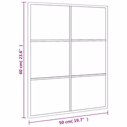 vidaXL Wall Mirror Hallway Makeup Mirror Hanging Mirror Black Rectangle Iron - 50 x 60 cm - Additional view 7