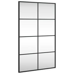 vidaXL Wall Mirror Hallway Makeup Mirror Hanging Mirror Black Rectangle Iron - 50 x 80 cm