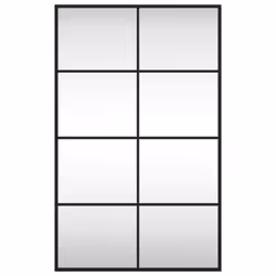vidaXL Wall Mirror Hallway Makeup Mirror Hanging Mirror Black Rectangle Iron - 50 x 80 cm - Additional view 2
