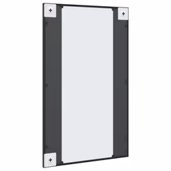 vidaXL Wall Mirror Hallway Makeup Mirror Hanging Mirror Black Rectangle Iron - 50 x 80 cm - Additional view 4