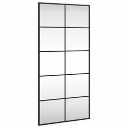 vidaXL Wall Mirror Hallway Makeup Mirror Hanging Mirror Black Rectangle Iron - 50 x 100 cm