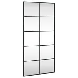 vidaXL Wall Mirror Hallway Makeup Mirror Hanging Mirror Black Rectangle Iron - 50 x 100 cm