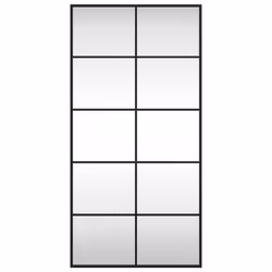 vidaXL Wall Mirror Hallway Makeup Mirror Hanging Mirror Black Rectangle Iron - 50 x 100 cm