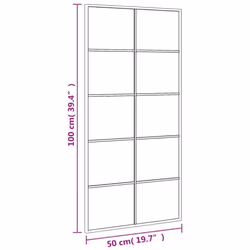 vidaXL Wall Mirror Hallway Makeup Mirror Hanging Mirror Black Rectangle Iron - 50 x 100 cm