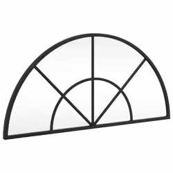 vidaXL Wall Mirror Hall Bedroom Makeup Mirror Hanging Mirror Black Arch Iron
