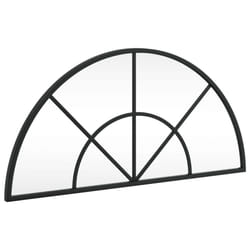 vidaXL Wall Mirror Hall Bedroom Makeup Mirror Hanging Mirror Black Arch Iron