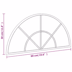 vidaXL Wall Mirror Hall Bedroom Makeup Mirror Hanging Mirror Black Arch Iron - Additional view 6
