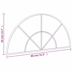 vidaXL Wall Mirror Hall Bedroom Makeup Mirror Hanging Mirror Black Arch Iron - Additional view 6