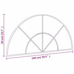 vidaXL Wall Mirror Hall Bedroom Makeup Mirror Hanging Mirror Black Arch Iron - Additional view 6