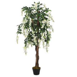 vidaXL Artificial Wisteria Tree Artificial Plant 840 Leaves Green and White - 200 cm