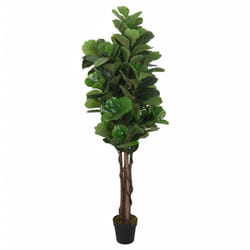 vidaXL Artificial Fiddle Leaf Fig Tree Artificial Fake Plant 96 Leaves Green - 150 cm