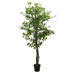 vidaXL Artificial Ficus Tree Fake Plant Artificial Plant 756 Leaves Green