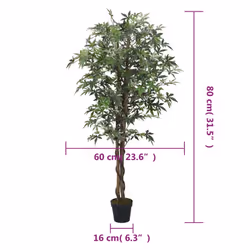 vidaXL Artificial Maple Tree Fake Plant Artificial Plant 756 Leaves Green - 80 cm