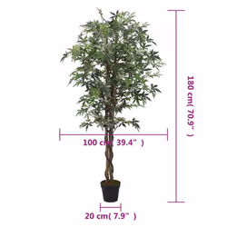 vidaXL Artificial Maple Tree Fake Plant Artificial Plant 756 Leaves Green - 180 cm