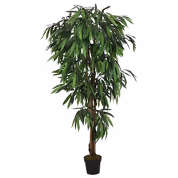 vidaXL Artificial Mango Tree Fake Plant Artificial Plant 900 Leaves Green - 150 cm