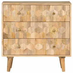 vidaXL Drawer Cabinet Home Storage Drawer Chest File Cabinet Solid Wood Mango