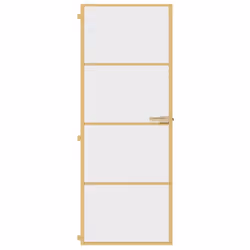 vidaXL Interior Door Slim Sliding Door Golden Tempered Glass and Aluminium - Additional view 2