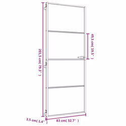 vidaXL Interior Door Slim Sliding Door Golden Tempered Glass and Aluminium - Additional view 8