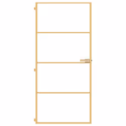 vidaXL Interior Door Slim Sliding Door Golden Tempered Glass and Aluminium - Additional view 2