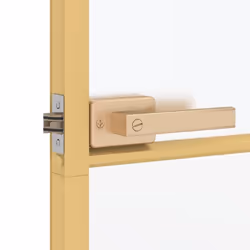 vidaXL Interior Door Slim Sliding Door Golden Tempered Glass and Aluminium - Additional view 5