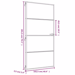 vidaXL Interior Door Slim Sliding Door Golden Tempered Glass and Aluminium - Additional view 8