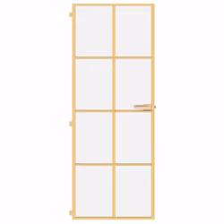 vidaXL Interior Door Slim Sliding Door Golden Tempered Glass and Aluminium - Additional view 2
