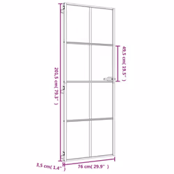 vidaXL Interior Door Slim Sliding Door Golden Tempered Glass and Aluminium - Additional view 3