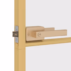 vidaXL Interior Door Slim Sliding Door Golden Tempered Glass and Aluminium - Additional view 5