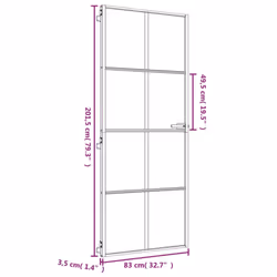 vidaXL Interior Door Slim Sliding Door Golden Tempered Glass and Aluminium - Additional view 8