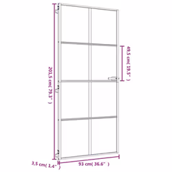 vidaXL Interior Door Slim Sliding Door Golden Tempered Glass and Aluminium - Additional view 9