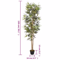 vidaXL Artificial Bamboo Tree Fake Plant Artificial Plant 828 Leaves Green - round, 150 cm - Additional view 3