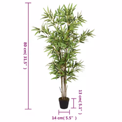 vidaXL Artificial Bamboo Tree Decorative Fake Plant Artificial Plant Green - 80 cm
