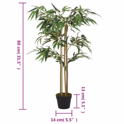 vidaXL Artificial Bamboo Tree Fake Plant Artificial Plant 988 Leaves Green - round, 80 cm